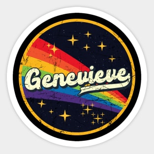 Genevieve // Rainbow In Space Vintage Grunge-Style Sticker